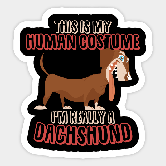 Dachshund costume dog owner Sticker by BestsellerTeeShirts